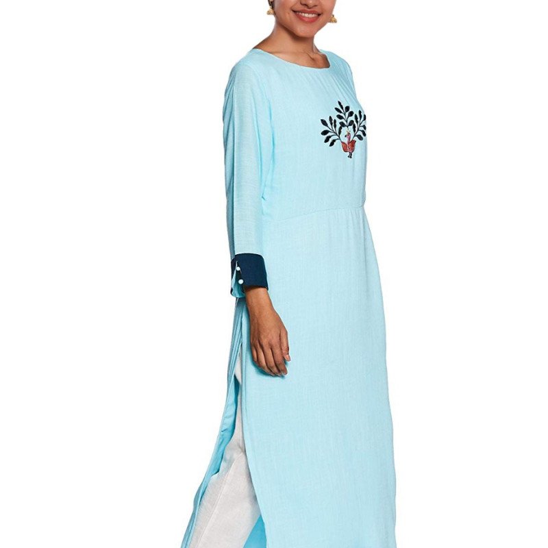 Cida Stylish Blue Straight Kurti 