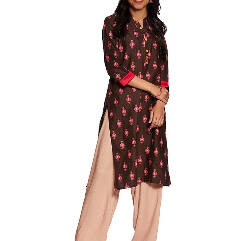 Cida Stylish Brown Straight Kurti 