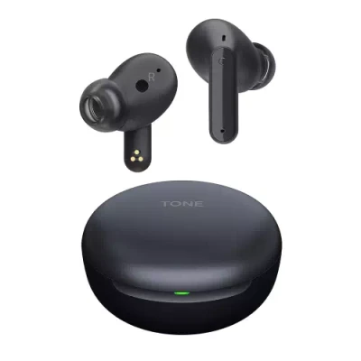 LG TONE Free FP5, Active Noise Cancellation, 22Hrs Battery, 3D Sound, IPX4 Bluetooth Headset  (Black, True Wireless). 