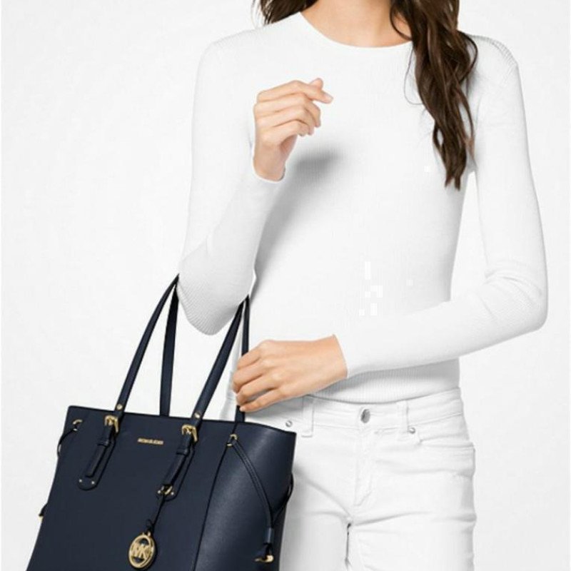 Luxury Navy Double Partition Women Handbags