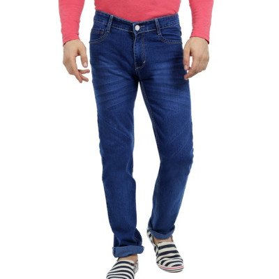  Seasons Navy Cotton Blend Slim Fit Jeans for Men