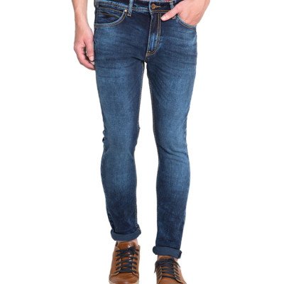  Seasons Navy Blue Slim Solid Jeans