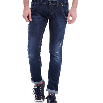  Seasons Classy Navy Blue Slim Fit Jeans for Men