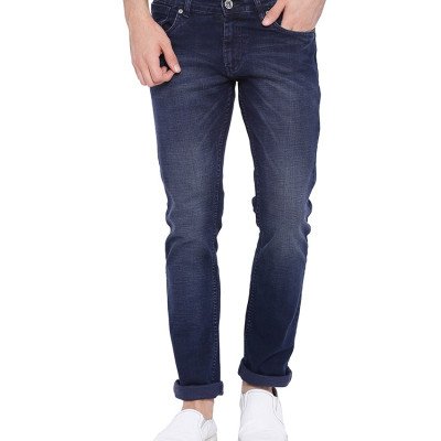  Seasons Navy Slim Fit Faded Jeans