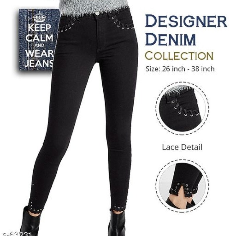 Seasons Designer Denim Lace Detail Jeans