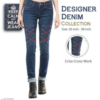 Seasons Designer Denim Criss Cross Jeans