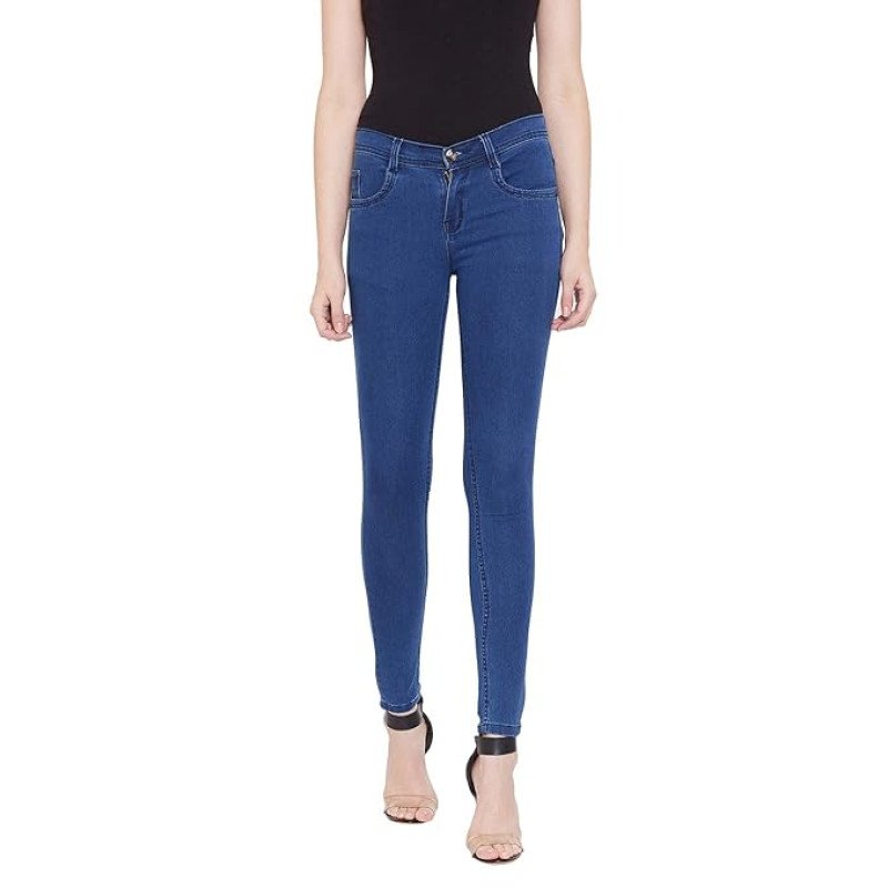 Blue Women's Slim Fit Cotton Jeans