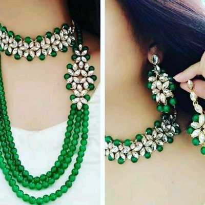 Stylish Green Alloy Women's Jewellery Set 