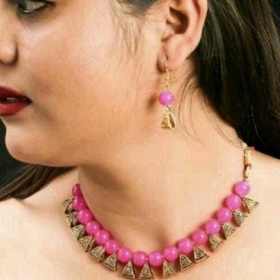 Twinkling Pink Oxidised Gold Jewellery Sets