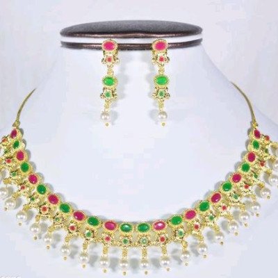 Classic Brass Necklace Jewellery Set 