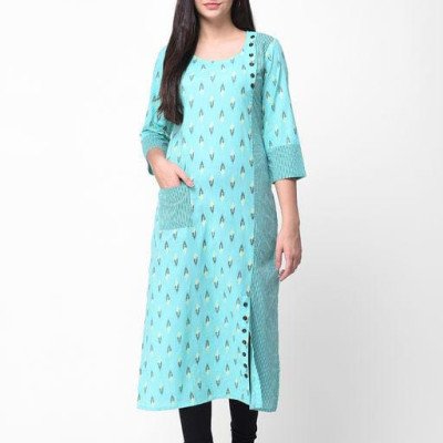 Aakarsha Voguish Blue Printed Kurtis