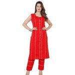 Jivika Superior Red Women Kurta Sets