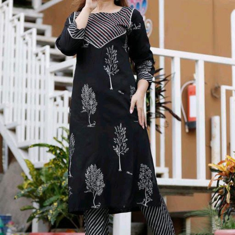 Alisha Voguish Black Printed Women Kurta Sets