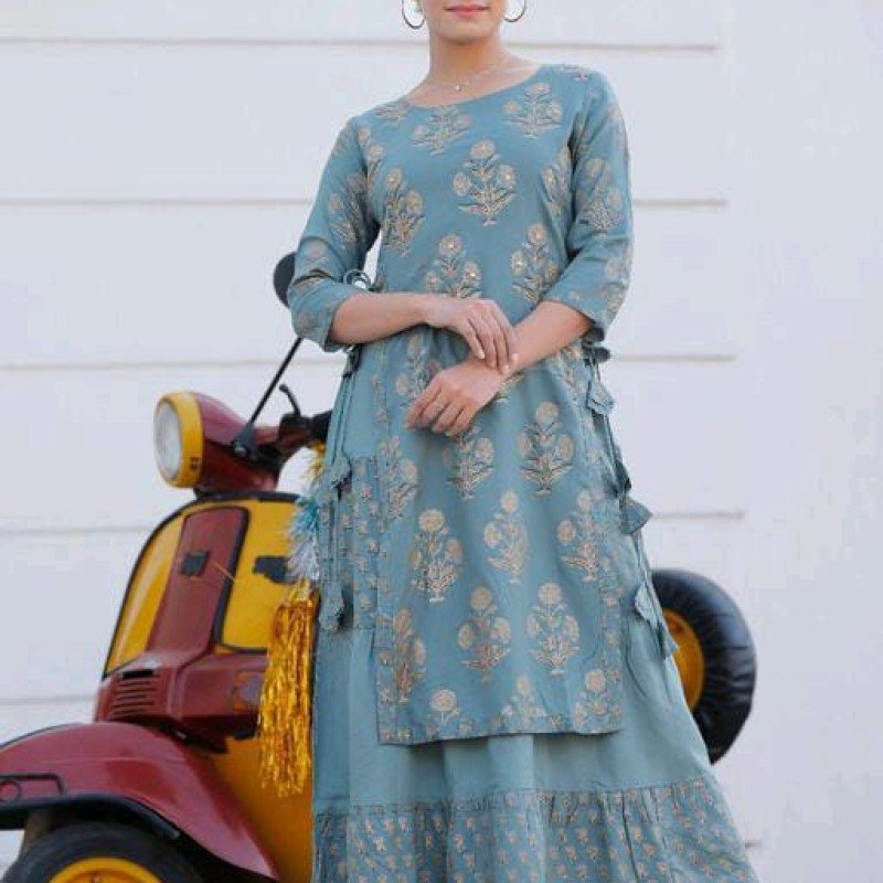 Alisha Petite Grey Printed Kurtis