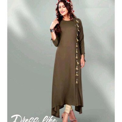 Alisha Classy Brown Heavy Rayon Kurtis