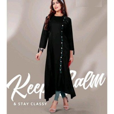 Alisha Classic Black Heavy Rayon Kurtis