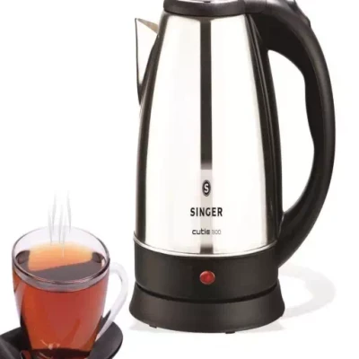 Singer Cutie DX Electric Kettle 1.5 Liter Stainless Steel, 1500 Watts Electric Kettle??(1.5 L, Black, Silver)