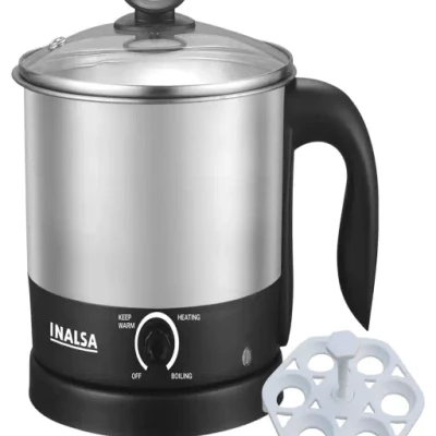 Inalsa Multi Cook Nu Multi Purpose Cooker for Soup Maggi Pasta Noodles Eggs Meals Electric Kettle??(1.5 L, Silver)