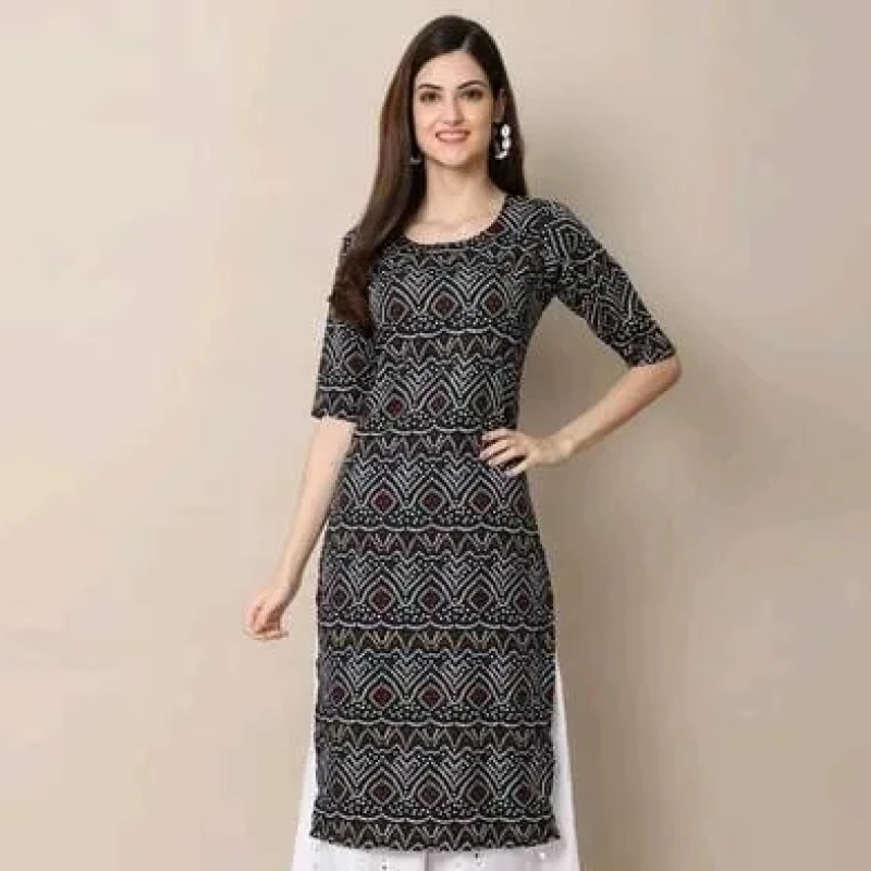 Aakarsha Classic Black Printed Kurtis