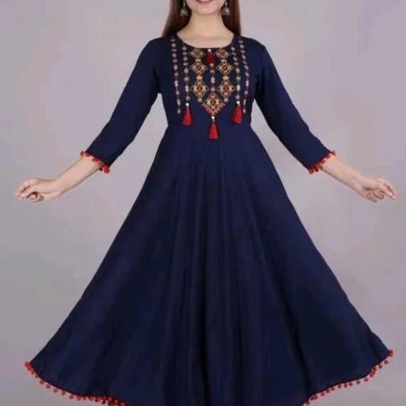 Alisha Fashionable Blue Embroidered Kurtis