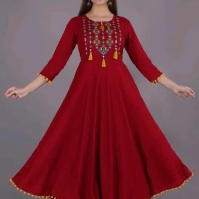 Alisha Fashionable Red Embroidered Kurtis