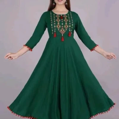 Alisha Fashionable Green Embroidered Kurtis