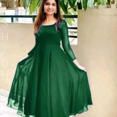 Aishani Voguish Georgette Green Kurtis