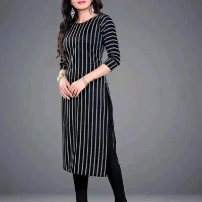 Aagyeyi Graceful Black Striped Kurtis