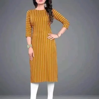 Aagyeyi Graceful Mustard Striped Kurtis