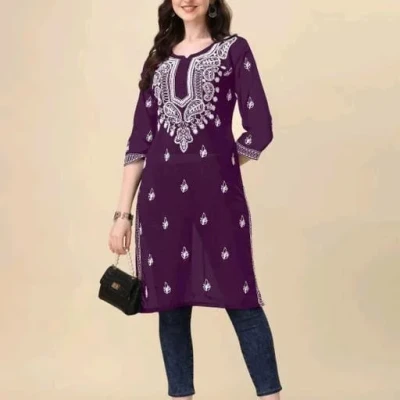 Alisha Drishya Purple Embroidered Chikankari Kurtis