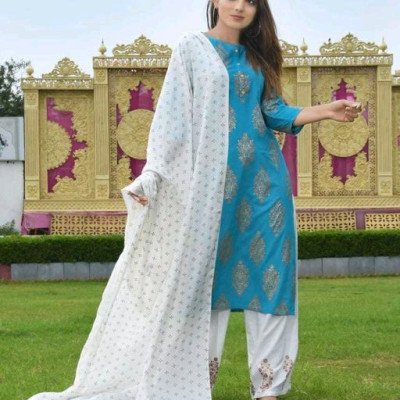 Trendy Blue Designer Women's Kurta Sets