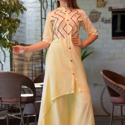 Seasons Yellow Womens Kurta Sets