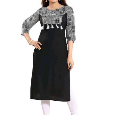 Stylish Black Printed Womens Kurta Sets