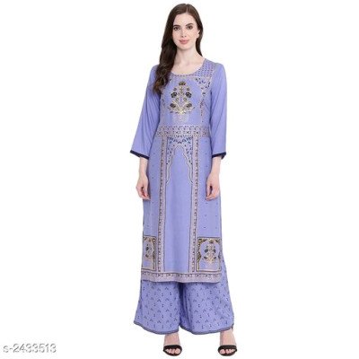 Eashita Purple Printed Attractive Kurta Set