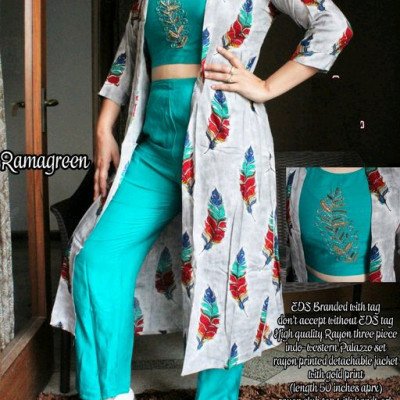 Beautiful Green Rayon Kurta Sets