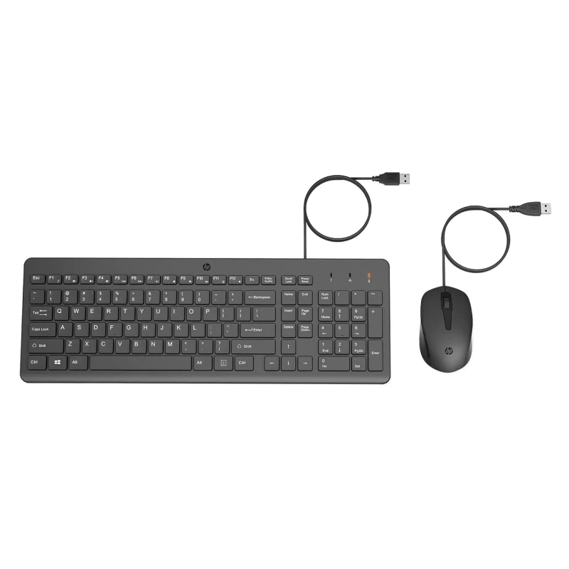 HP 150 Wired Mouse and Keyboard Wired USB Multi-device Keyboard??(Black)