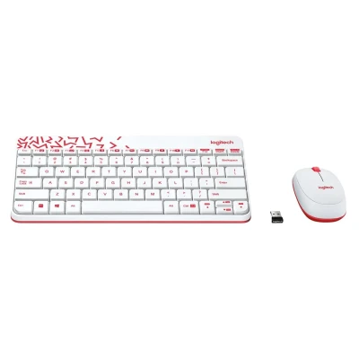 Logitech MK240 Wireless Keyboard and Mouse Combo??(White&Vivid Red)