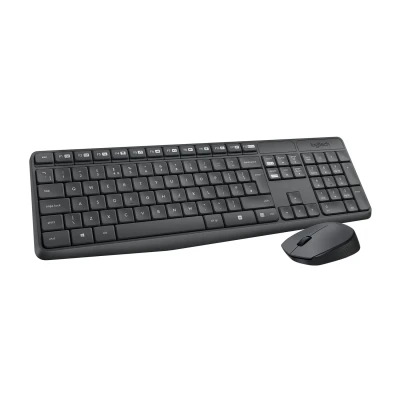 Logitech MK235 Mouse & Keyboard Combo, Full-Sized, 15 FN Keys, 3-Year Battery Life Wireless Laptop Keyboard??(Black & Gray)