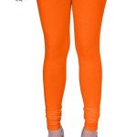 Orange Plus Size Ultra Soft Churidar Cotton Lycra Leggings