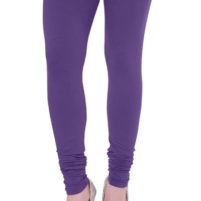 Purple Plus Size Ultra Soft Churidar Cotton Lycra Leggings