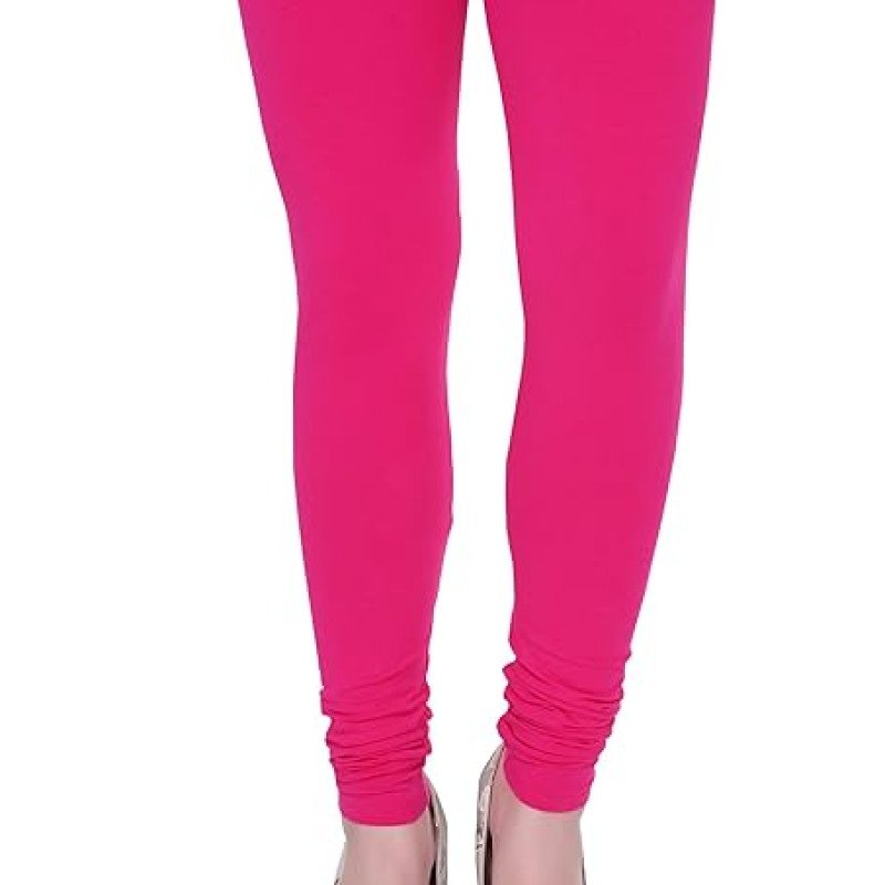 Pink Plus Size Ultra Soft Churidar Cotton Lycra Leggings