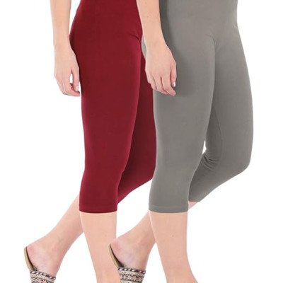 Combo Pack of 2 Skinny Fit 3/4 Capris Leggings