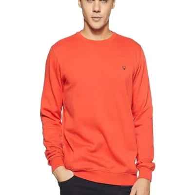 Orange Men's Cotton Crew Neck SweaT-Shirt