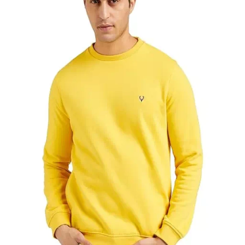 Yellow Men's Cotton Crew Neck SweaT-Shirt