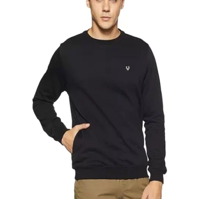 Black Men's Cotton Crew Neck SweaT-Shirt