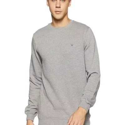 Grey Men's Cotton Crew Neck SweaT-Shirt