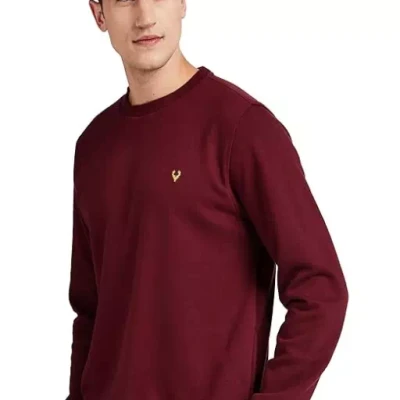 Maroon Men's Cotton Crew Neck SweaT-Shirt