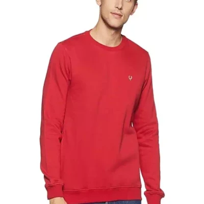 Red Men's Cotton Crew Neck SweaT-Shirt