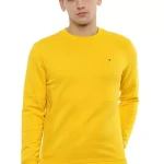 Yellow Cotton Round Neck Regular SweaT-Shirt