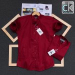 Seasons Maroon Men Ben Collar Shirt